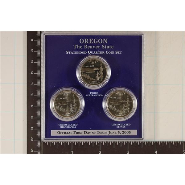 2005-P/D&S OREGON STATE QUARTER SET IN HARD