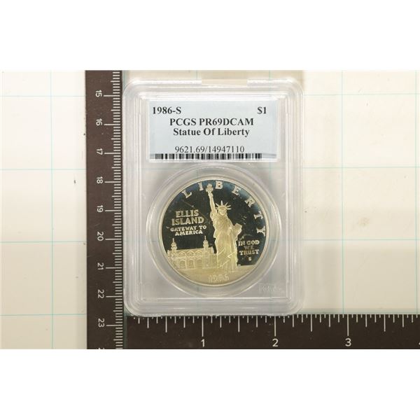 1986-S STATUE OF LIBERTY US SILVER DOLLAR PCGS PR
