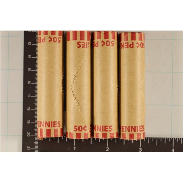 6 SOLID DATE ROLLS OF US COINS: 4-50 CENT ROLLS