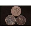 Image 1 : 3 US LARGE CENTS: 1 NO DATE 1837 & 1848