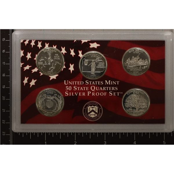 1999 SILVER US 50 STATE QUARTERS PROOF SET NO BOX
