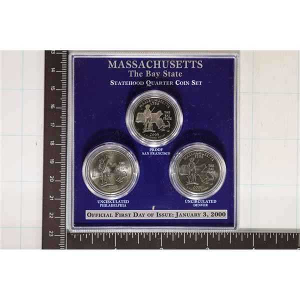 2000-P/D/S MASSACHUSETTS STATE QUARTER SET IN