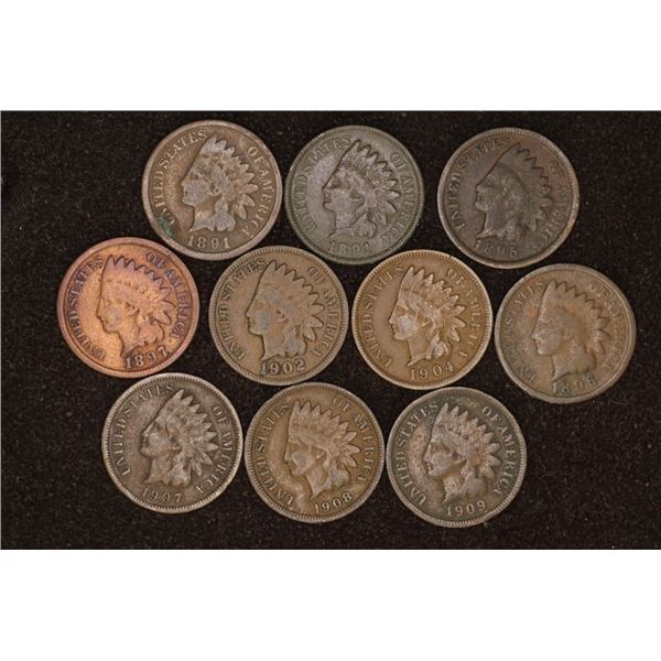 10 INDIAN HEAD CENTS: 1891-1909 2025 REDBOOK PRICE