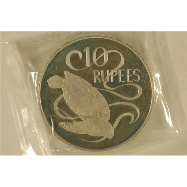 1974 SEYCHELLES PF SILVER 10 RUPEE .841 OZ. ASW