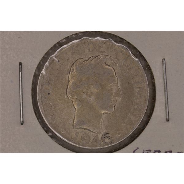 ERROR 1946 COLUMBIA SILVER 20 CENTAVOS .0804