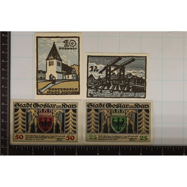 4-1920/21 GERMAN CU NOTGELDS: 10 PFENNING,2-25