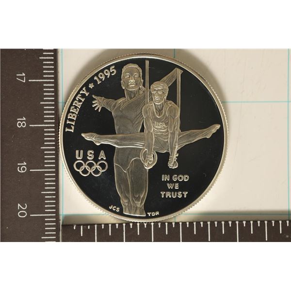 1995-P US PROOF SILVER $1 "OLYMPIC GYNAMSTICS" IN