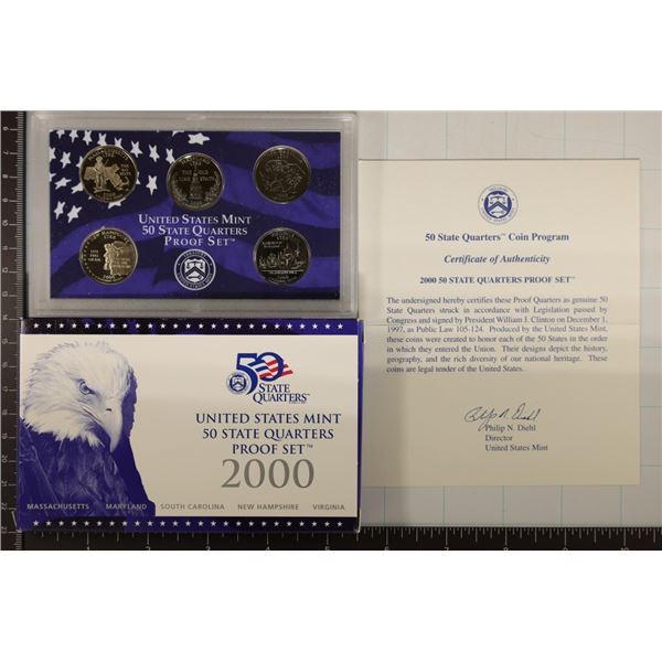 2000 US 50 STATE QUARTERS PROOF SET WITH BOX &