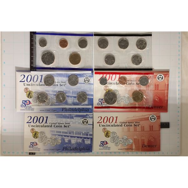 2001 US MINT SET (UNC) P/D (WITH ENVELOPES) AND