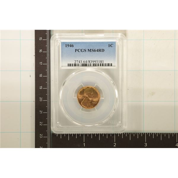 1946 LINCOLN WHEAT CENT PCGS MS64RD