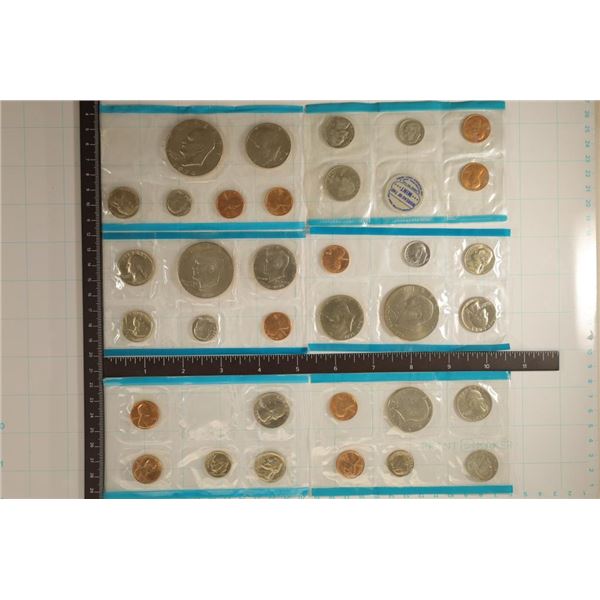 6 PARTIAL "P" MINT MARKED UNC SETS, 4 INLCUDE "S"