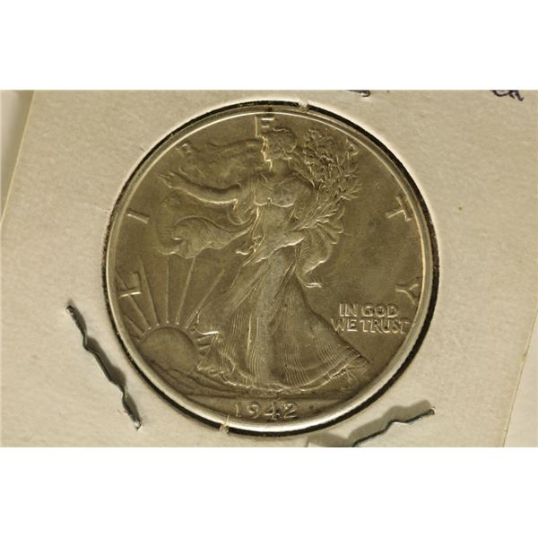1942 SILVER WALKING LIBERTY HALF DOLLAR