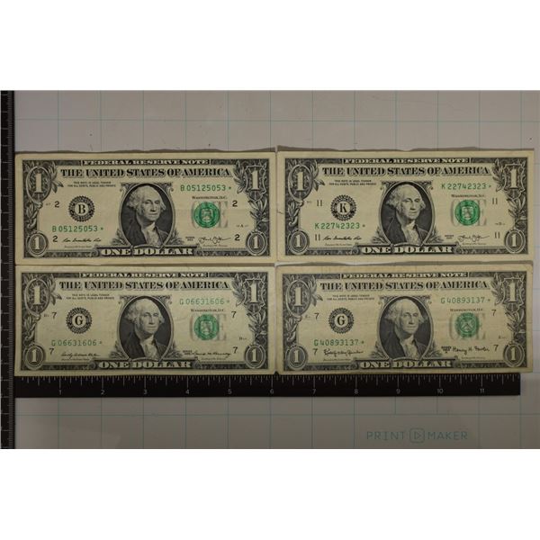 1963-A, 1969 & 2-2013 US $1 FRN STAR NOTES, GREEN