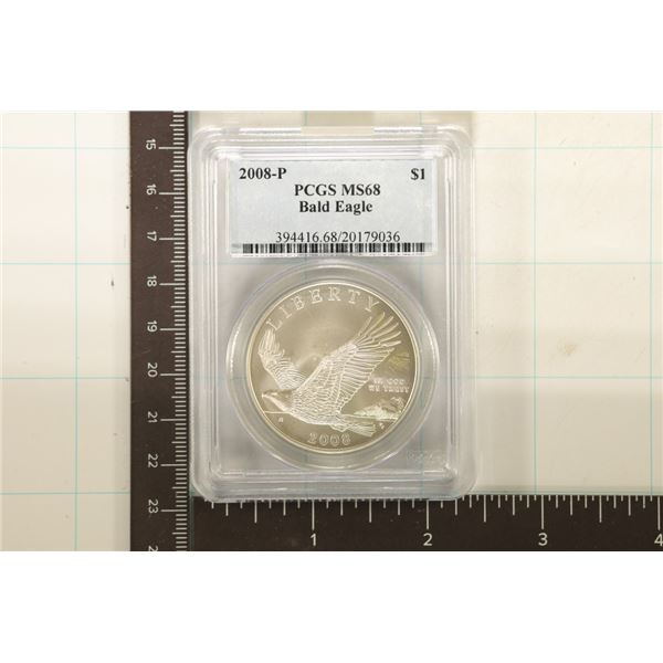 2008-P BALD EAGLE US SILVER DOLLAR PCGS MS68