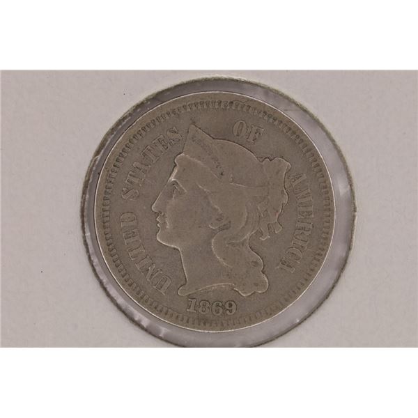 1869 US THREE CENT "NICKEL"