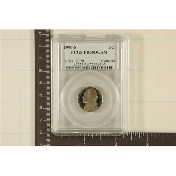 1990-S JEFFERSON NICKEL PCGS PR69DCAM