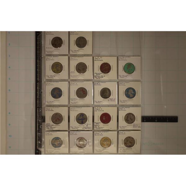 18-US QUARTERS-1965-1994. OLD IN HOUSE TOKENS