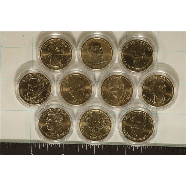 10 PRESIDENTIAL UNC DOLLARS IN HARD PLASTIC