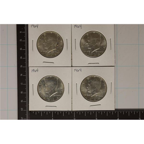 4-1964 90% SILVER KENNEDY HALF DOLLARS UNC WATCH