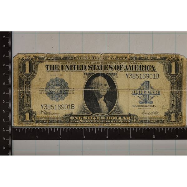 1923 US $1 LARGE SIZE SILVER CERT, BLUE SEAL