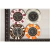 Image 1 : 4-$1 PLASTIC CASINO CHIPS WITH METAL INSERTS: