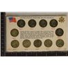 Image 1 : 11 US 35% SILVER WAR NICKELS IN CARDBOARD HOLDER