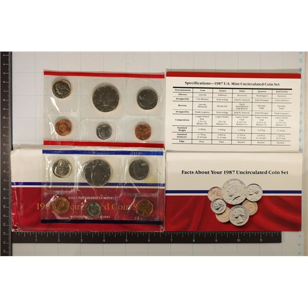 1987 US MINT SET (UNC) P/D (WITH ENVELOPE) AND