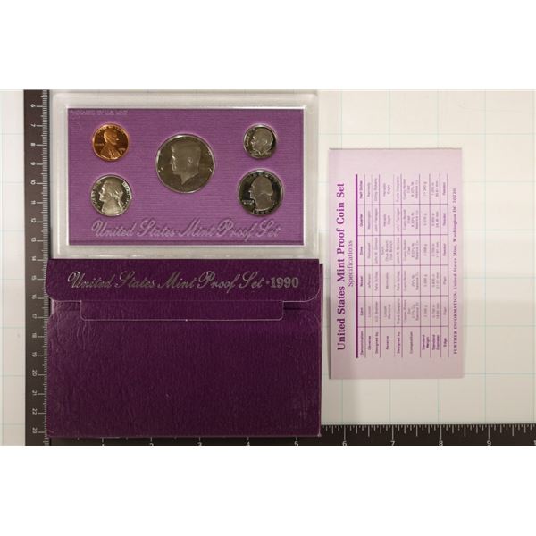 1990 US PROOF SET (WITH BOX) & WITH CERTIFICATE