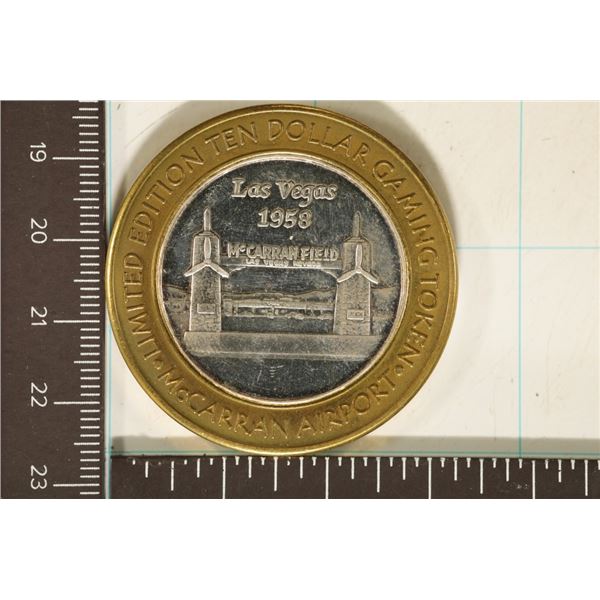 CASINO $10 SILVER TOKEN (UNC) MCCARREN INTERN.
