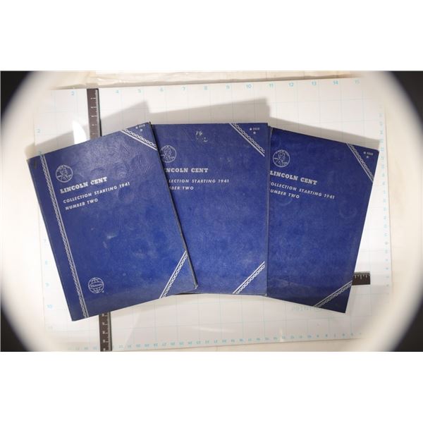 3 LINCOLN CENT ALBUMS: #2 ALBUMS STARTING 1941 UP