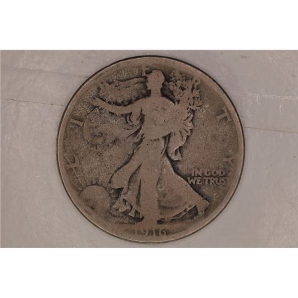 BETTER DATE 1916 SILVER WALKING LIBERTY HALF
