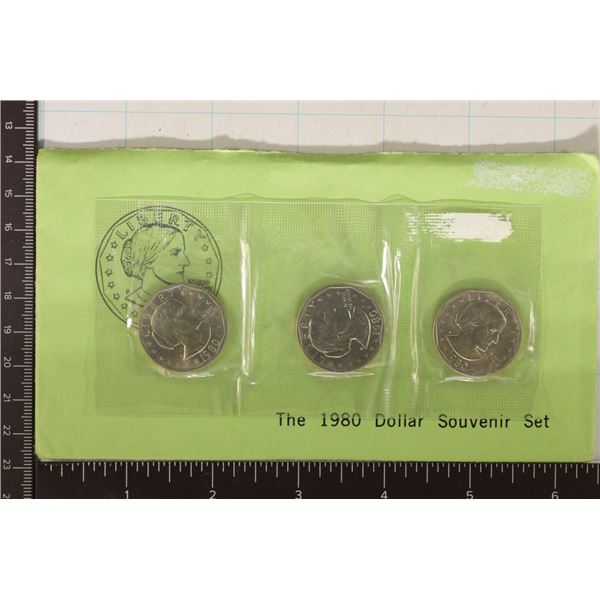 1980-P/D/S SBA DOLLAR SOUVINER SET IN ENVELOPE
