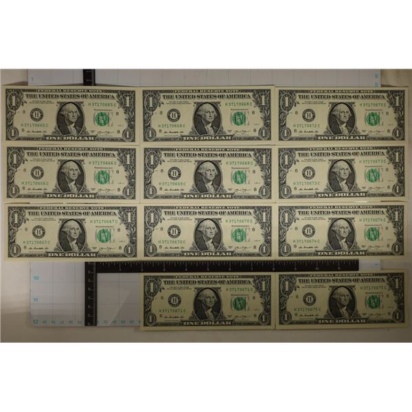 11-2013 US $1 FRN GREEN SEALS. CRISP UNC WITH