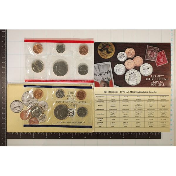 1990 US MINT SET (UNC) P/D (WITH ENVELOPE) AND