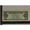 Image 2 : 1960 CUBA 5 PESO BILL.
