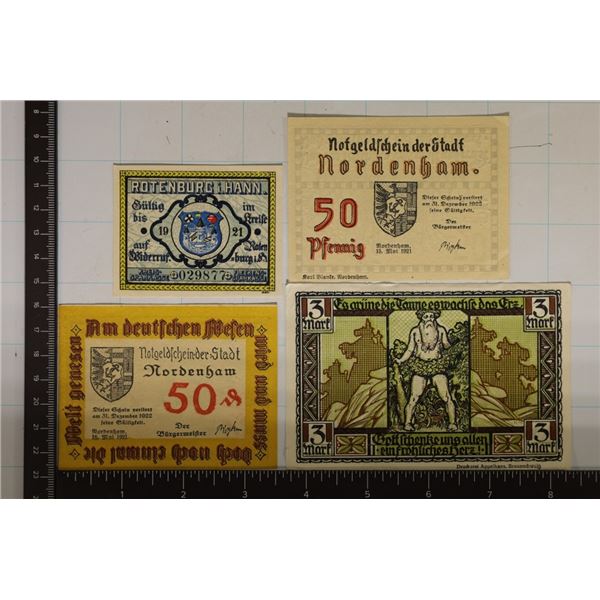 4-1921 GERMAN CU NOTGELDS: 25 PFENNING, 2-50
