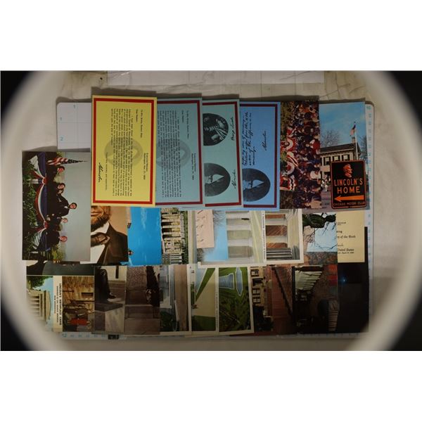 25 ABRAHAM LINCOLN UNUSED POSTCARDS. MOST