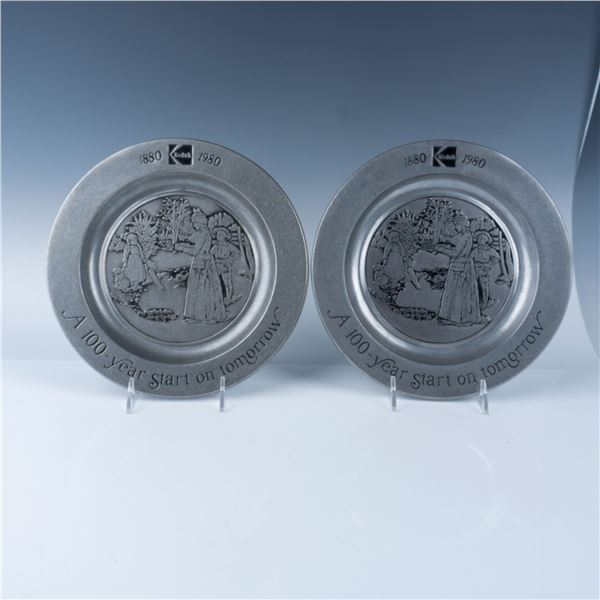 Pair of Kodak 100th Anniversary Pewter Plate (1880-1980)