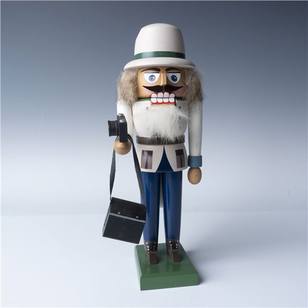 E.M. Merck Wooden Nutcracker, Photographer Figurine