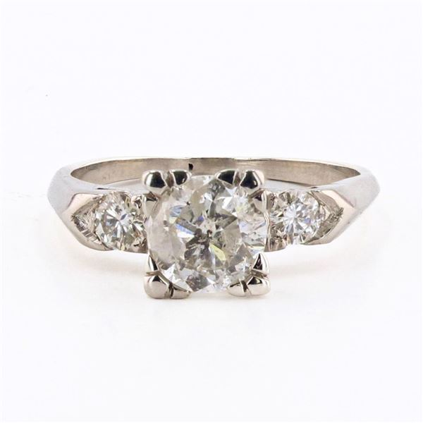 1.52 ctw F COLOR CENTER Diamond Platinum Ring (1.82 ctw Diamonds)