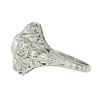 Image 6 : Antique Edwardian Platinum European Diamond Milgrain Engraved Dome Mosaic Ring