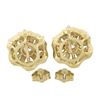 Image 5 : 14k Yellow Gold 0.50 ctw Round Brilliant Diamond Polished Flower Stud Earrings