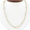 Image 1 : 14k Gold Long White Pearl by the Yard 24" Popcorn Link Chain Station Necklace