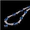 Image 3 : 19.52 ctw Aquamarine and 2.84 ctw Diamond 14K White Gold Necklace