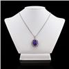 Image 3 : 30.80 ctw Tanzanite and 1.42 ctw Diamond Platinum Pendant (GIA CERTIFIED)