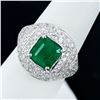Image 3 : 2.44 ctw Emerald and 1.25 ctw Diamond Platinum Ring (GIA CERTIFIED)