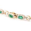Image 2 : 23.54 ctw Emerald and 2.04 ctw Diamond 14K Yellow Gold Necklace with White Ename