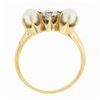 Image 8 : Antique 14k Yellow Gold 0.37 ctw Old European Diamond w/ 4.5mm Pearl Accents Rin