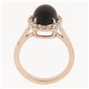 Image 8 : New 14K Rose Gold 5.47 ctw Oval Cabochon Garnet Solitaire Diamond Halo Ring