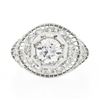 Image 4 : Vintage Platinum 1.21 ctw GIA Old European Diamond Dome Filigree Engagement Ring